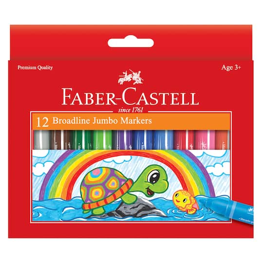 Faber-Castell 12 Color Broadline Jumbo Markers